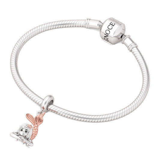Gnoce "Mermaid Girl" 925 Sterling Silver Rose Gold Pendants Charms Best Gift for Loved Ones_4