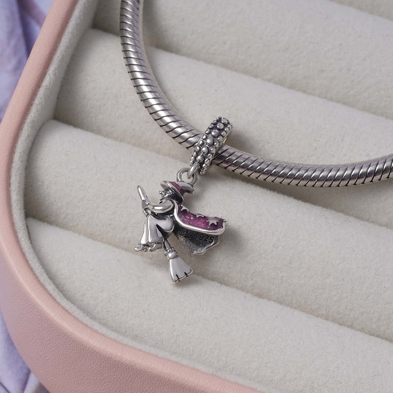 Witch Pendant Dangle Charm Sterling Silver_2