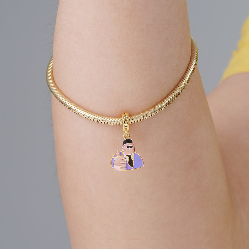 "Crazy Rich Guy" Boss Pendant Dangle Charm Sterling Silver 18K Gold Plated_3