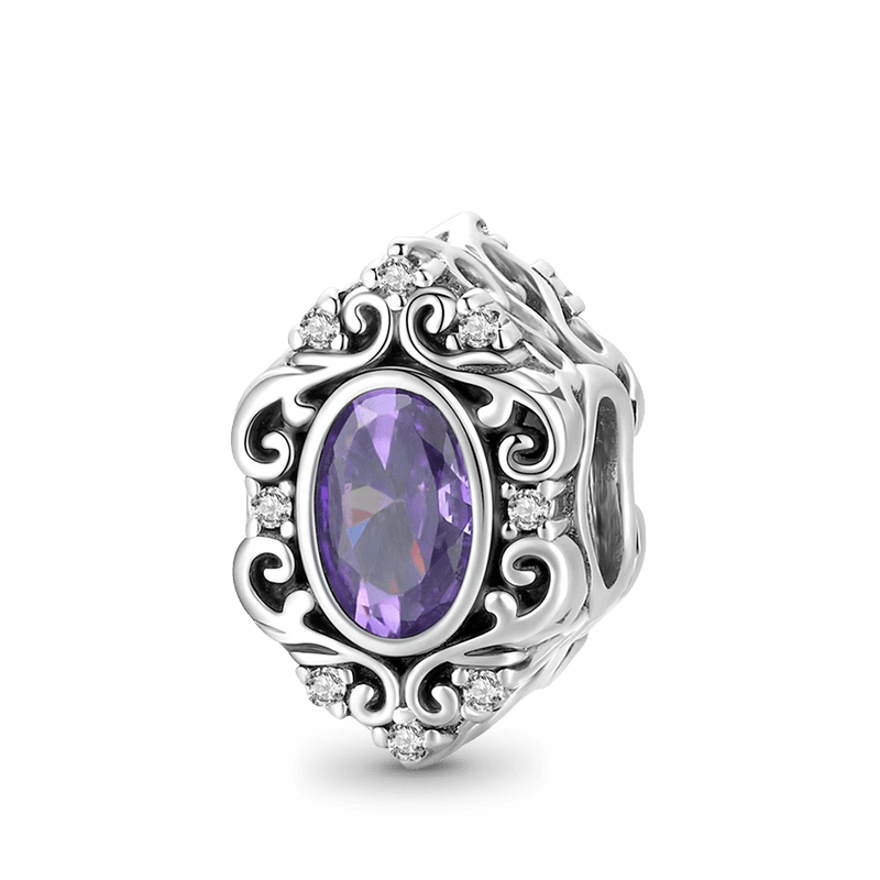 Violet CZ Stone Nobility Charm Bead Sterling Silver_1
