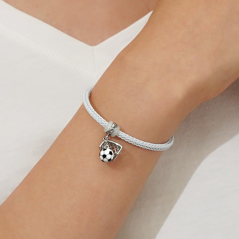 Gnoce White Basic Bracelet with 2 Pieces of Stoppers_5