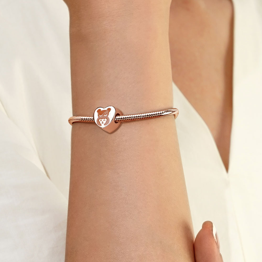 Gnoce Mother & Baby Heart Personalized Photo Charm_4