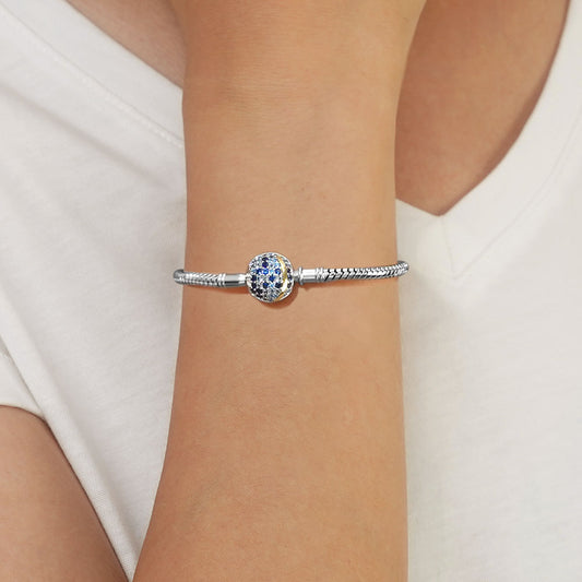 Gnoce Sparkling Disco Ball Basic Snake Chain Bracelet_5