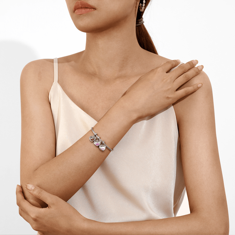 Gnoce Oct.Birthstone Heart Engravable Pendant Dangle Charm_3