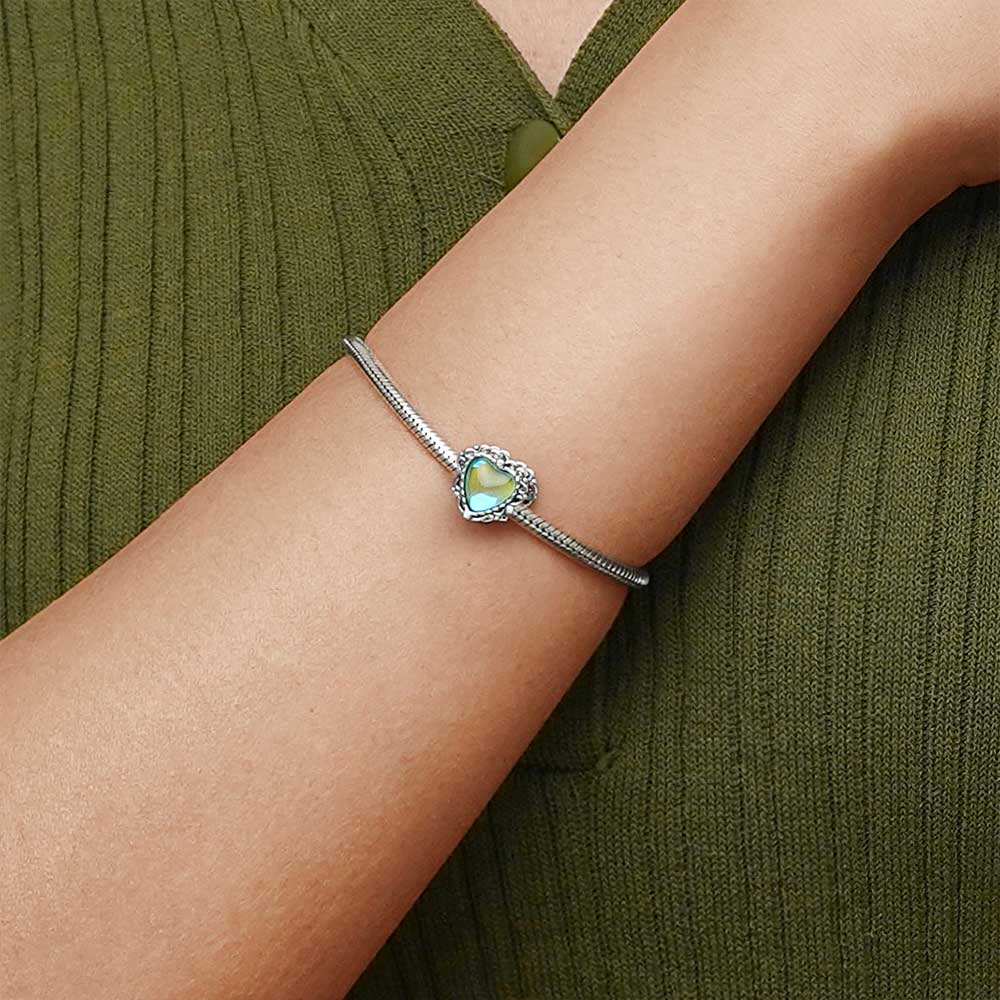 Gnoce Retro Pattern Love Heart Charm_4