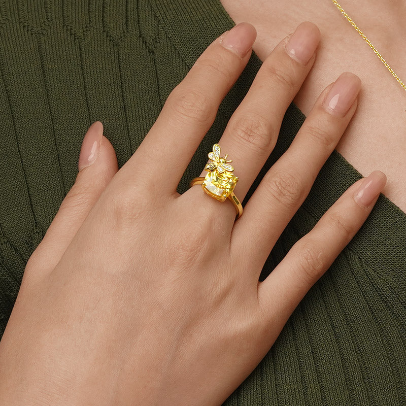 Gnoce Sparkling Honey Bee Ring_5