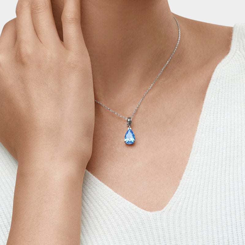 Gnoce Pear-cut Birthstone Personalized Pendant Dangle Charm_6