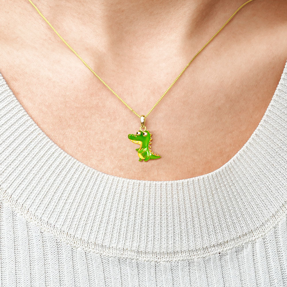 Gnoce Green Crocodile Necklace_4