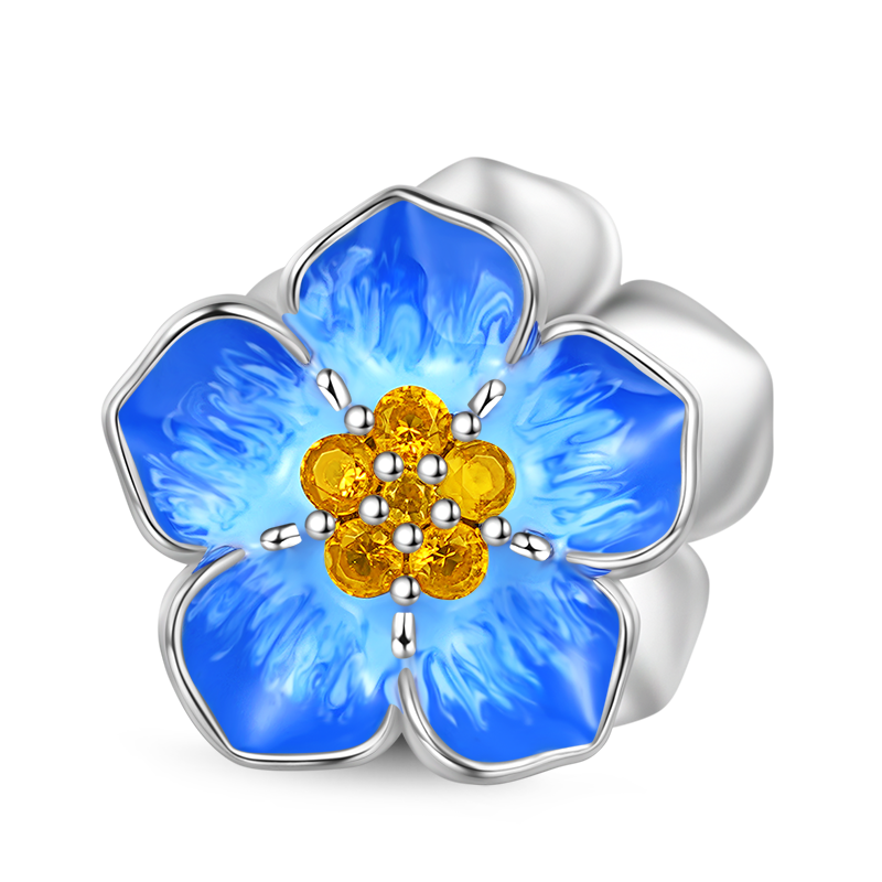 Gnoce Blue Forget-Me-Not Flower Charm_1