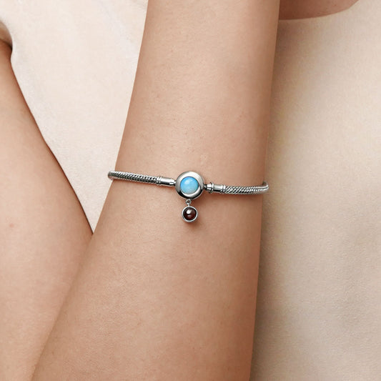 Gnoce Projection Moonstone Basic Snake Chain Bracelet_5