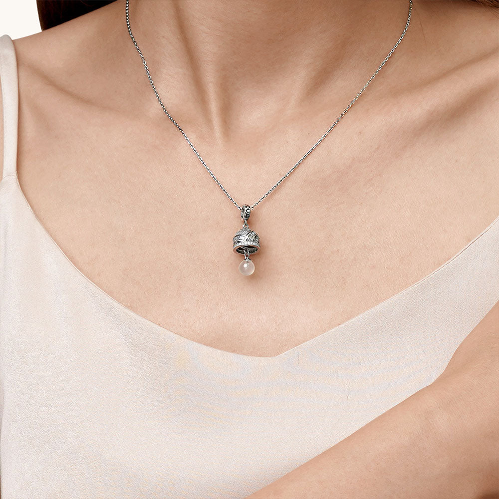 Gnoce Silver Bell Pendant Dangle Charm_7