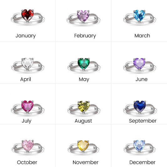 Gnoce Sparkling Birthstone Infinity Love Heart Ring_7