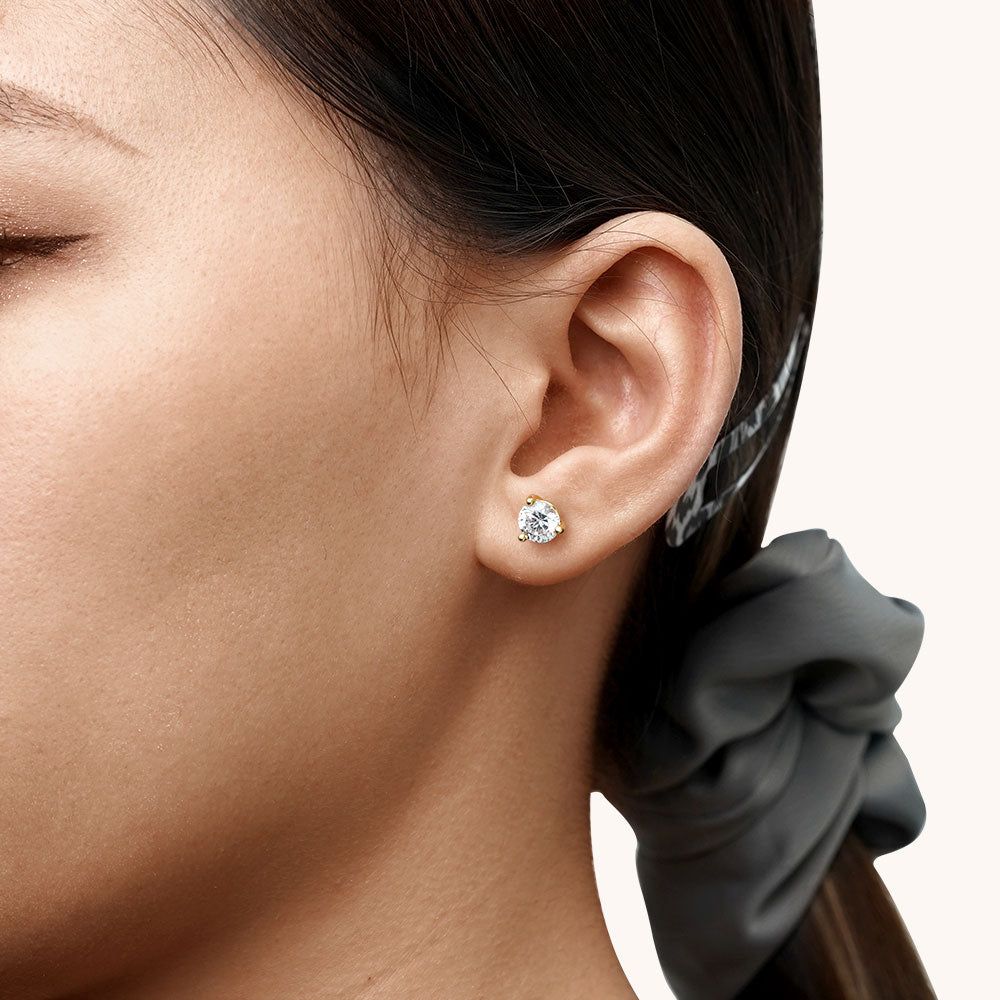 Gnoce Clear Sparkling Stone Stud Earrings_5