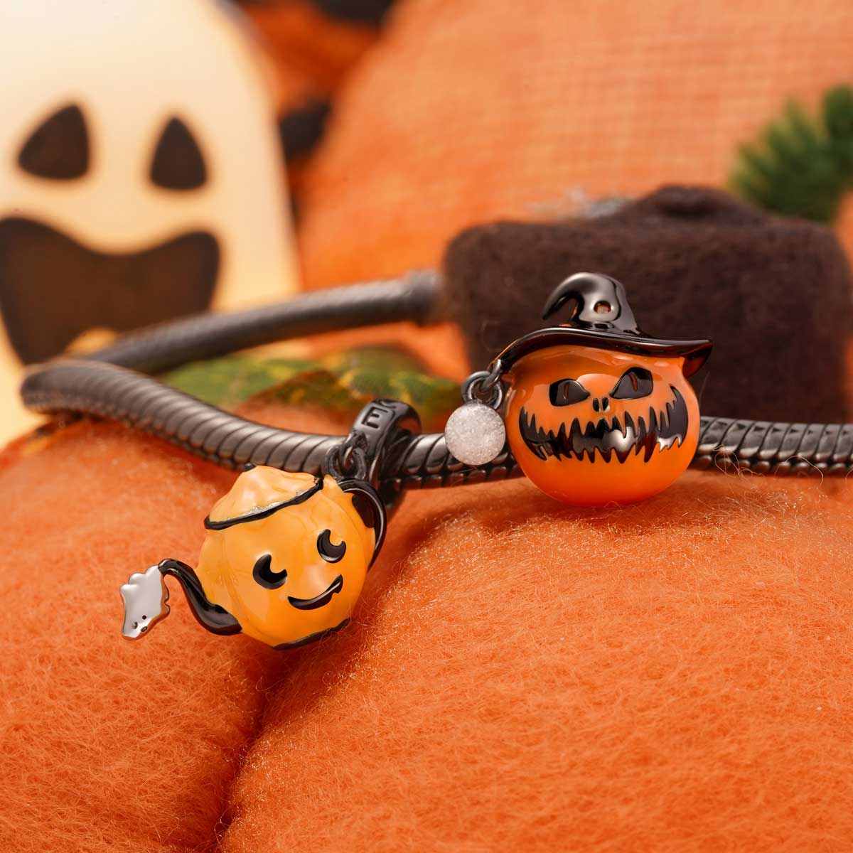 Gnoce Halloween Pumpkin Coffee Pot Pendant Dangle Charm_3
