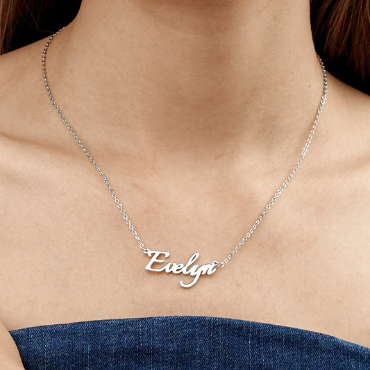 Gnoce "Always Be with You" Personalized Sivler Name Necklace_3