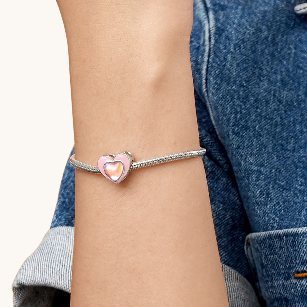 Gnoce “She Believed She Could So She Did” Pink Heart Charm_5