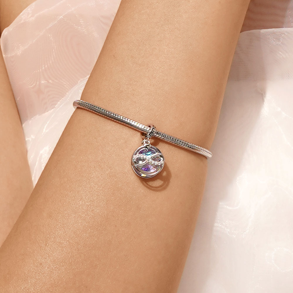 Gnoce Mermaid Scales Infinite Love Pendant Dangle Charm_6