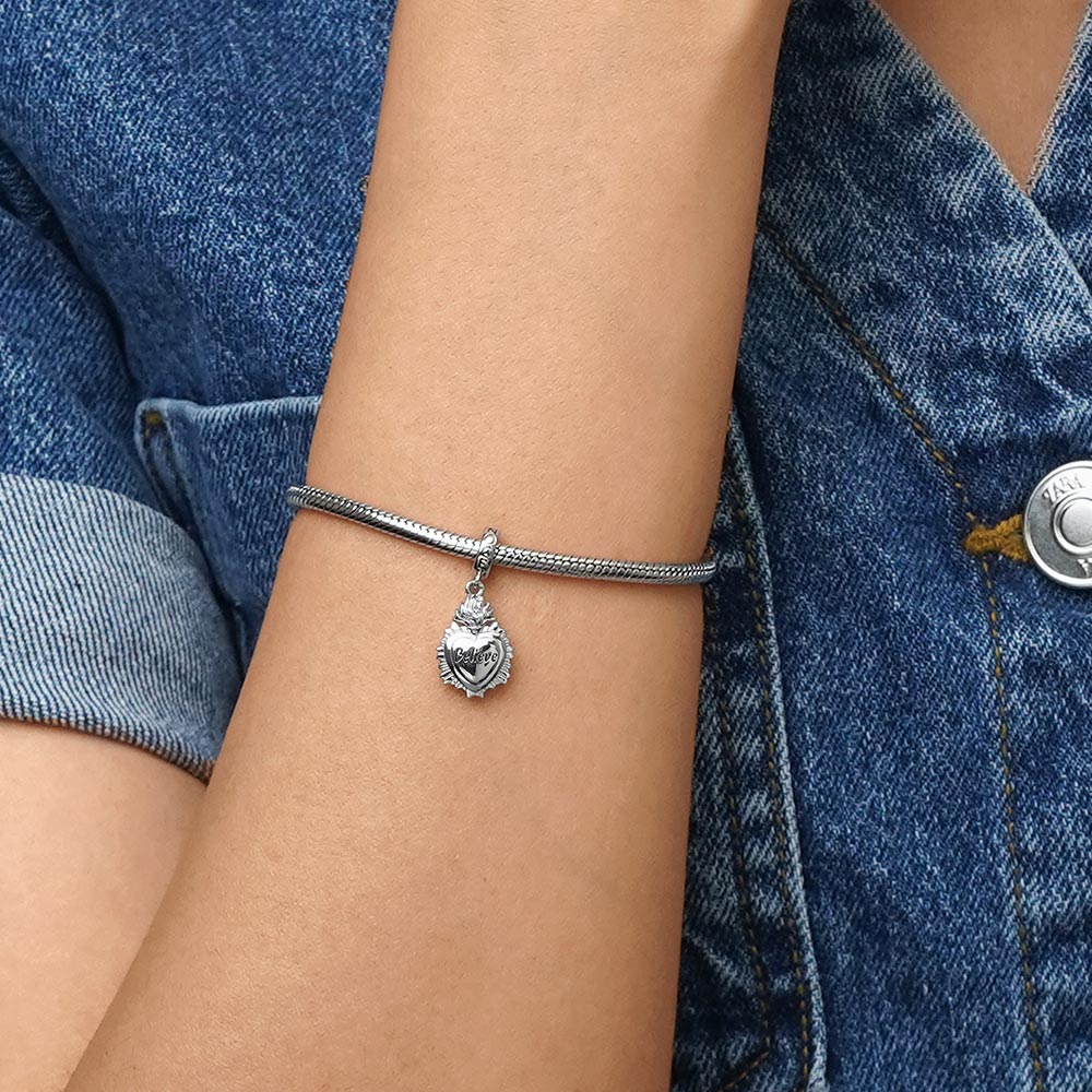 Gnoce Sacred Heart Talisman Pendant Dangle Charm_5