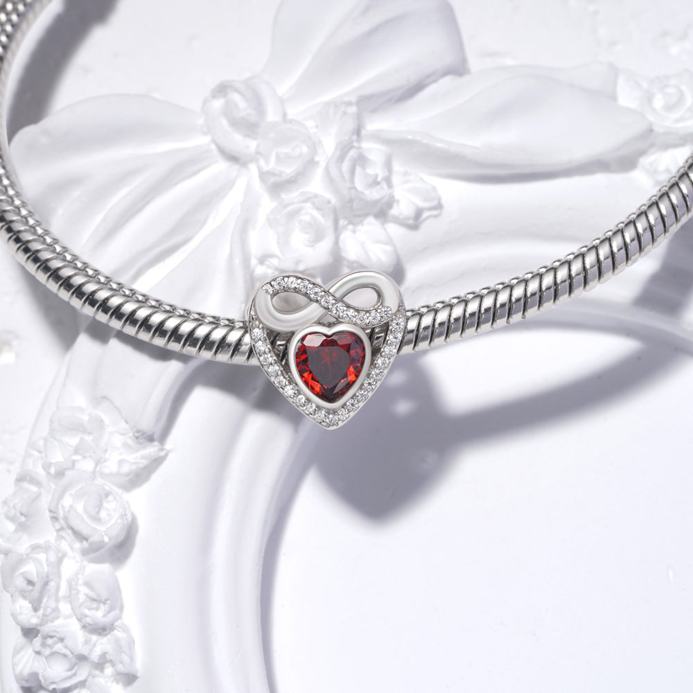 Gnoce Infinite Love Heart Birthstone Charm_3