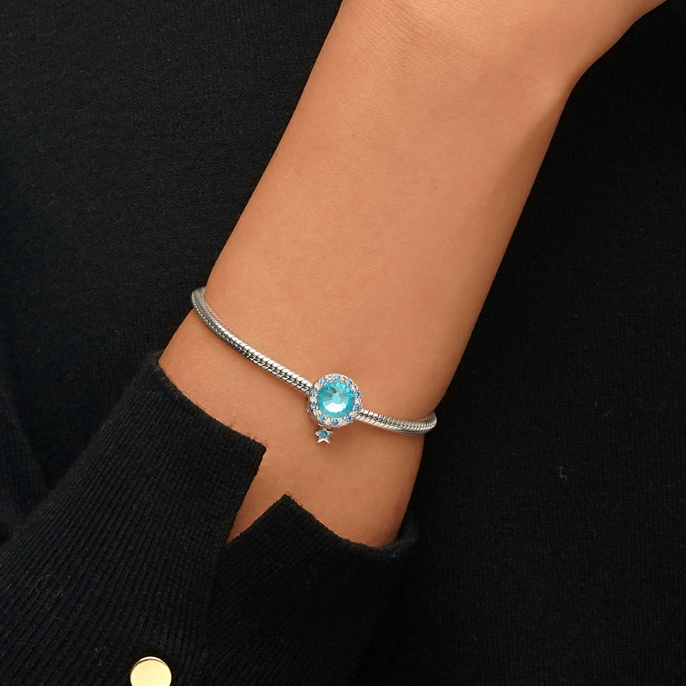 Gnoce Blue Night Sky Star & Moon Charm_5