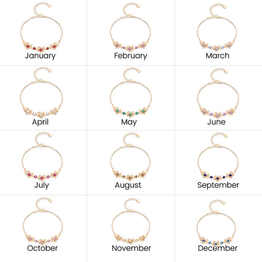 Gnoce Rose Gold Infinite Love Heart Birthstone Bracelet_6