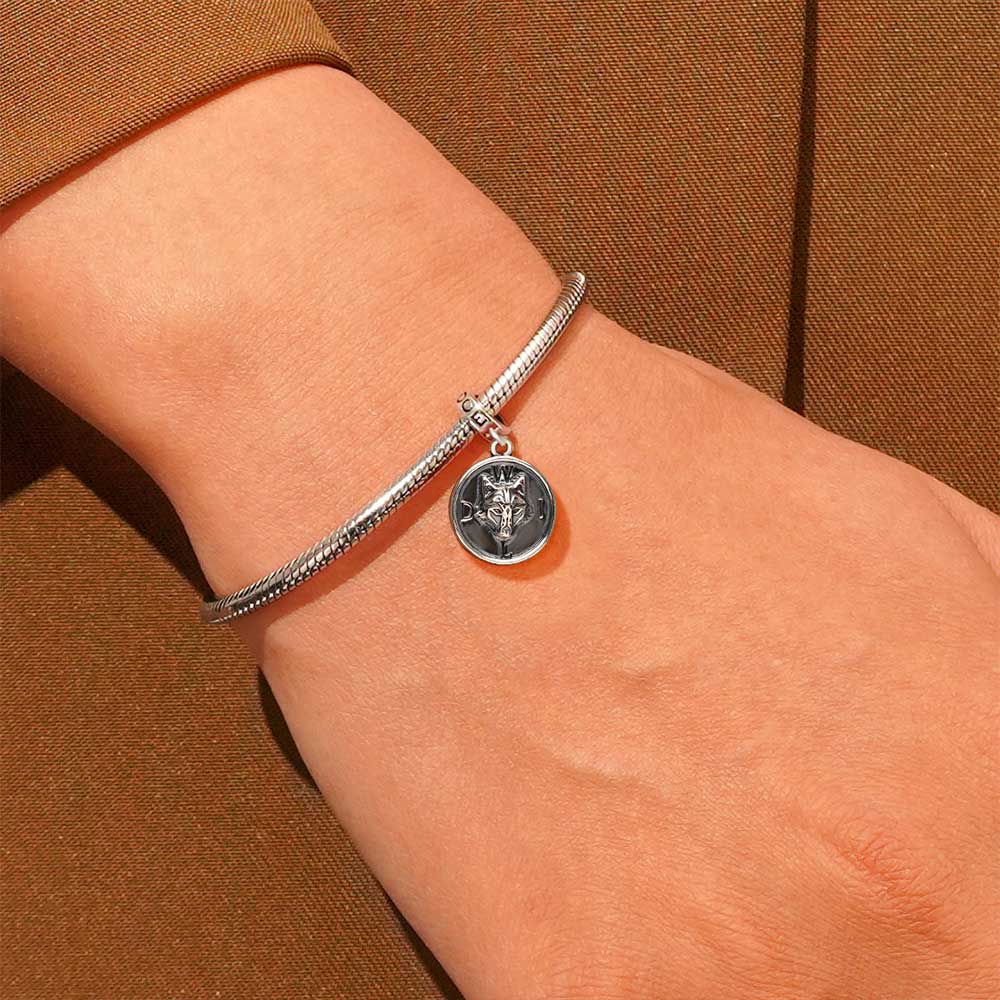 Gnoce "Free to Shine" Wolf King Pattern Pendant Dangle Charm_7