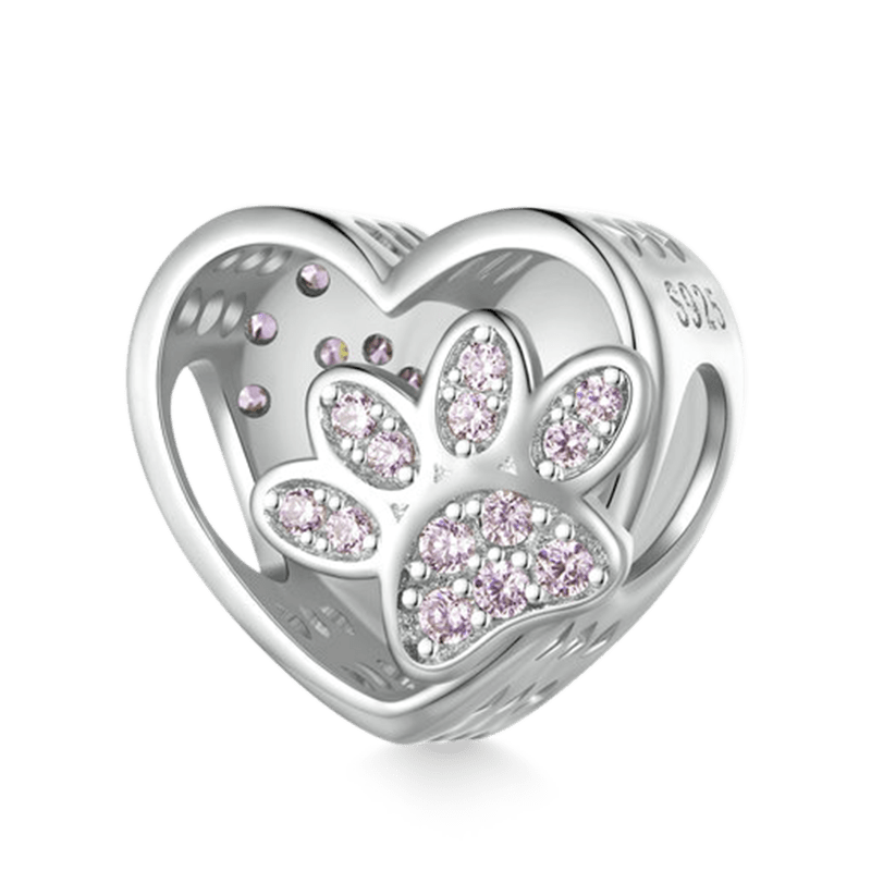 Gnoce Cute Pet Paw Print Heart Charm_1
