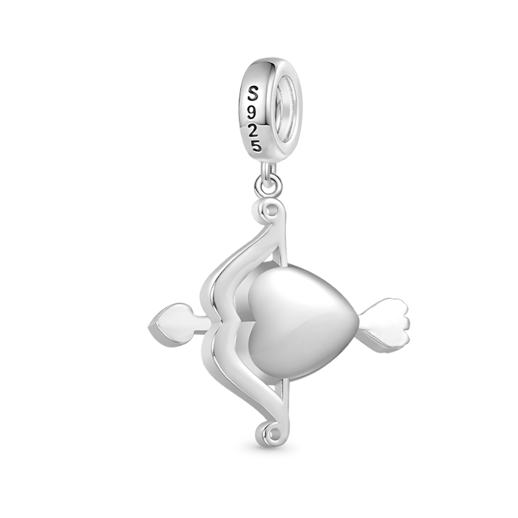 Gnoce Cupid's Arrow Rose Pink Heart Pendant Dangle Charm_2