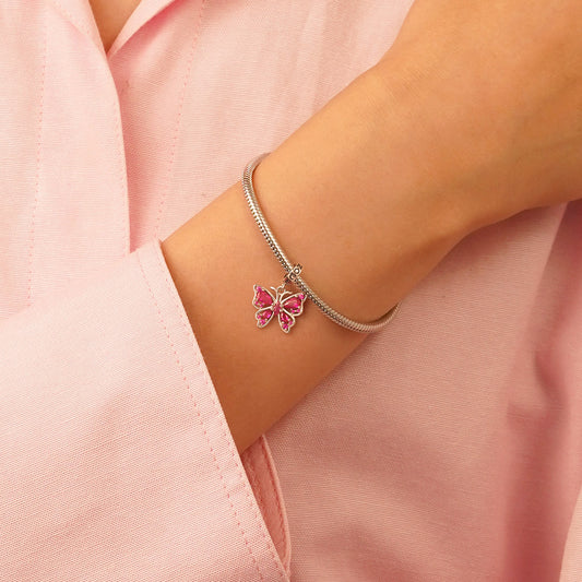 Gnoce Pink Butterfly Pendant Dangle Charm_6