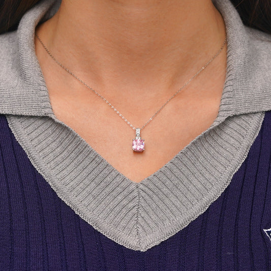 Gnoce Square-shaped Birthstone Dangle Necklace_5