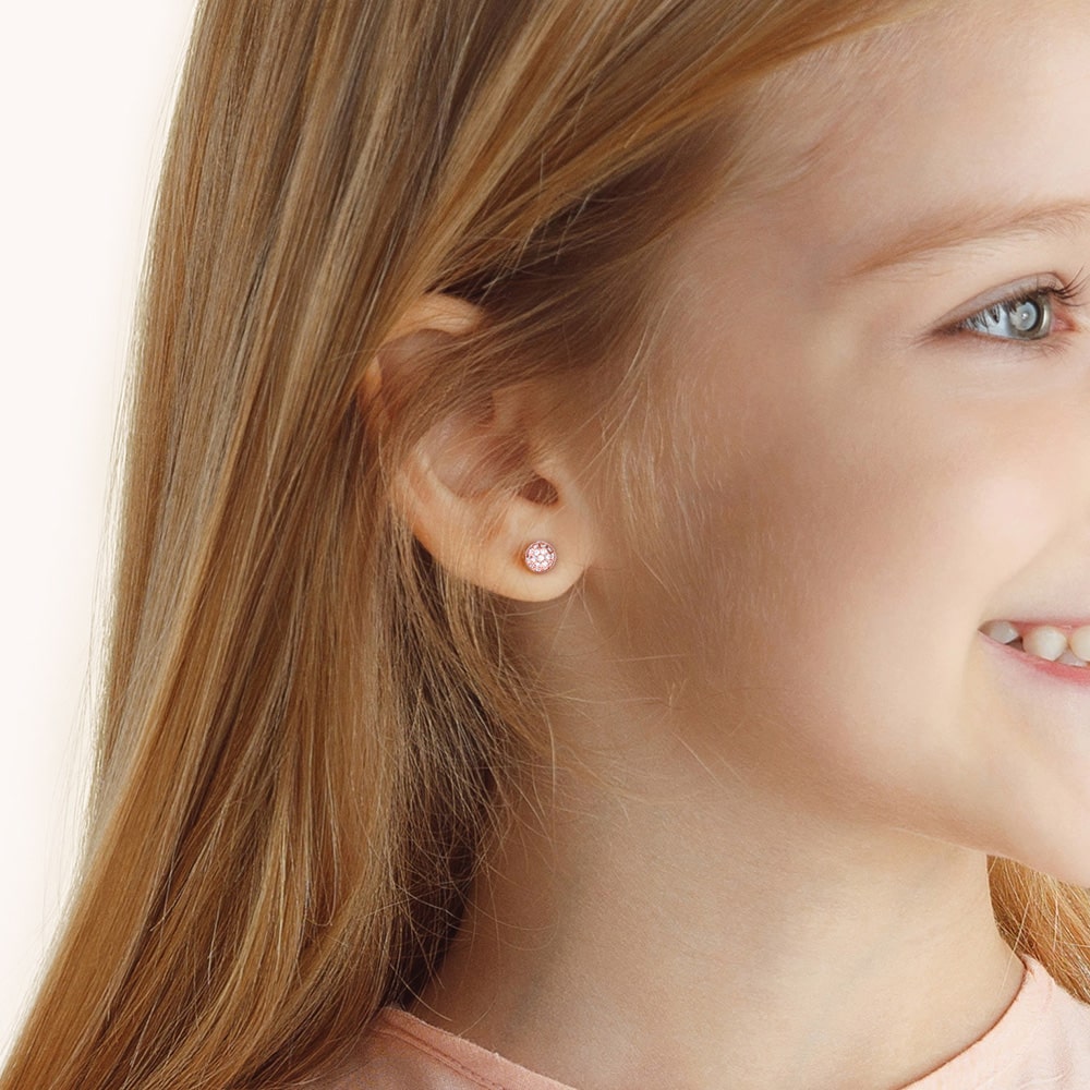 Gnoce "Someone Like You" Sterling Silver Basic Stud Earring 18k Rose Gold Plated_5