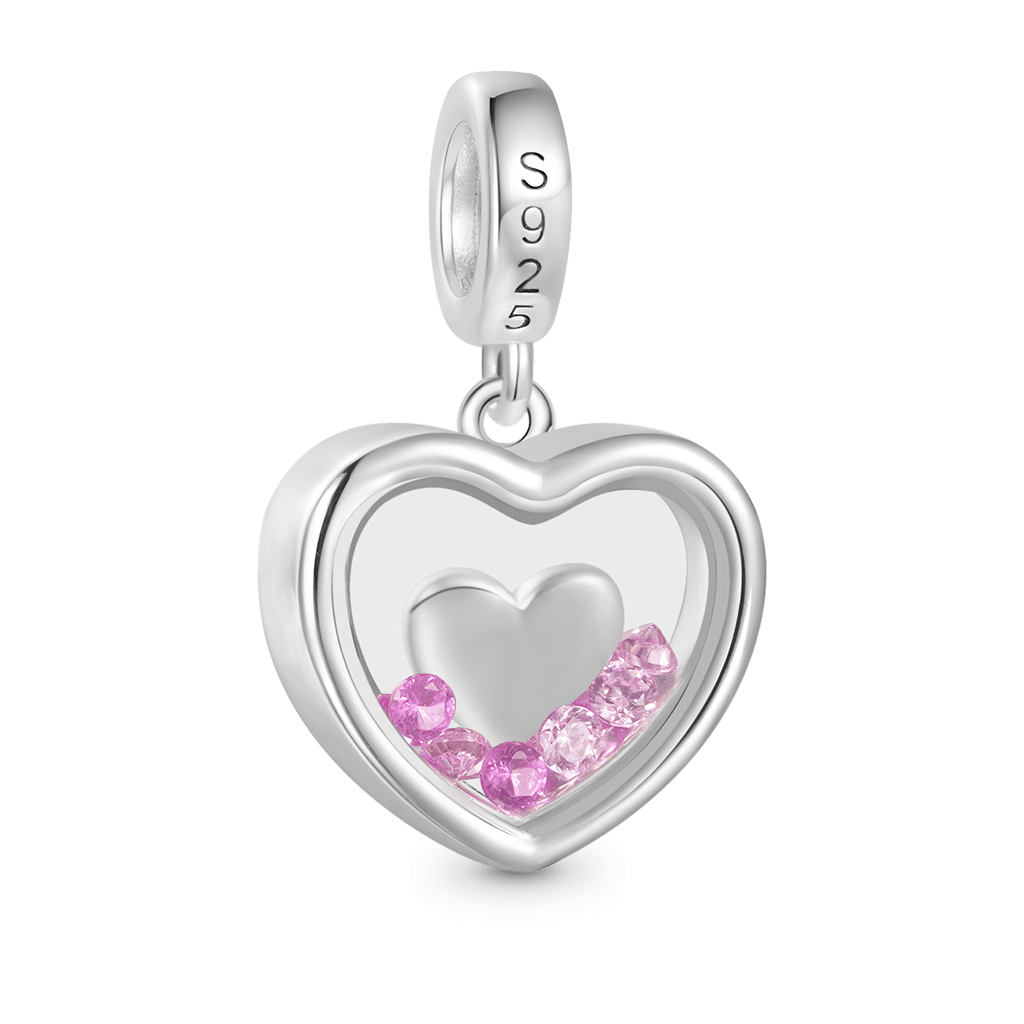 Gnoce Transparent Engravable Heart Pendant Dangle Charm_3
