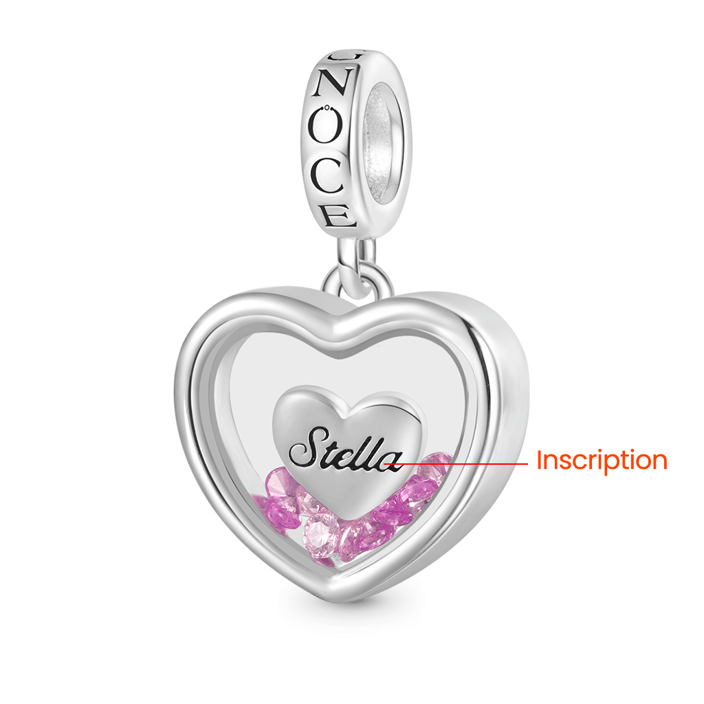 Gnoce Transparent Engravable Heart Pendant Dangle Charm_2