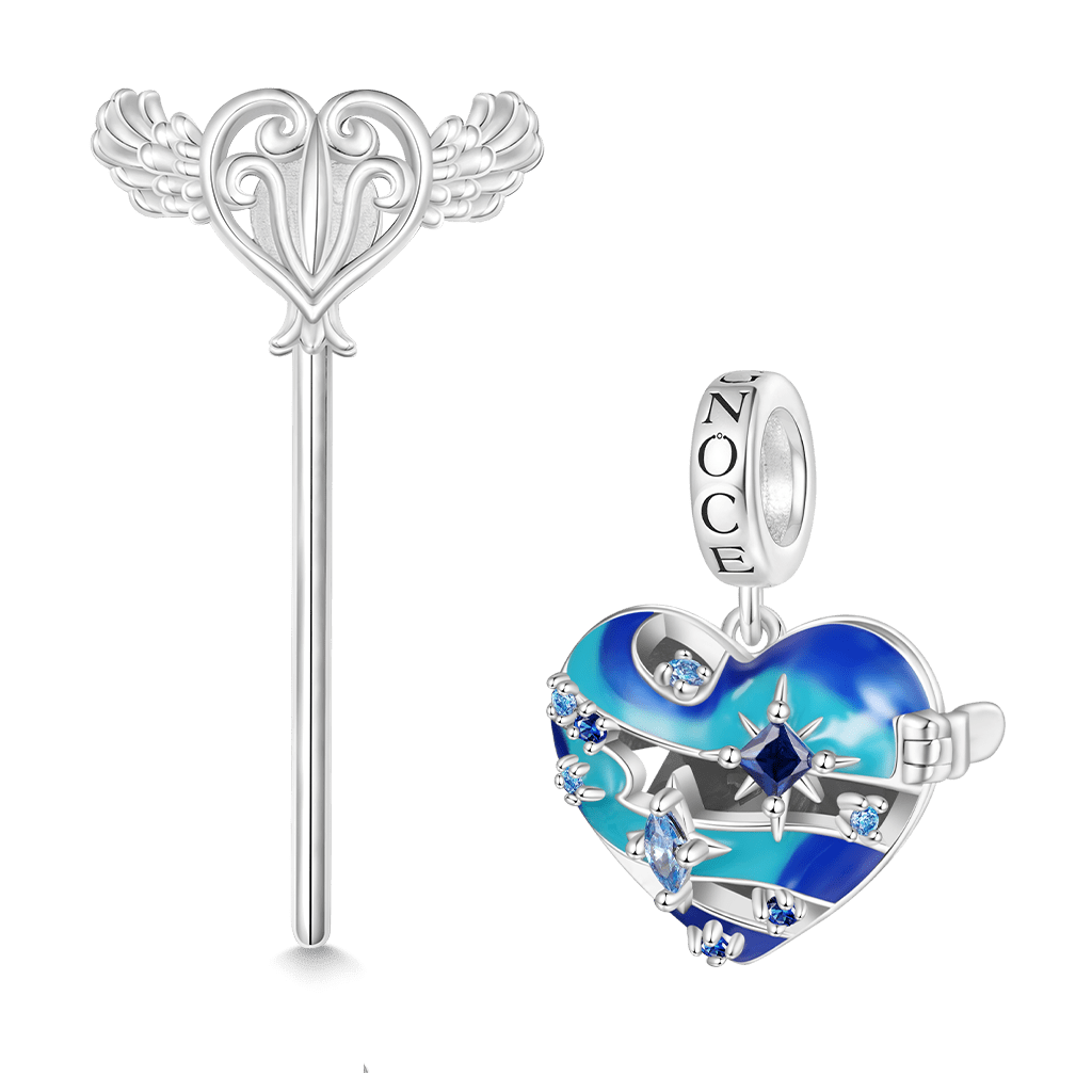 Gnoce Heart Solar System Wireless LED Glow Neptune Pendant Dangle Charm_2