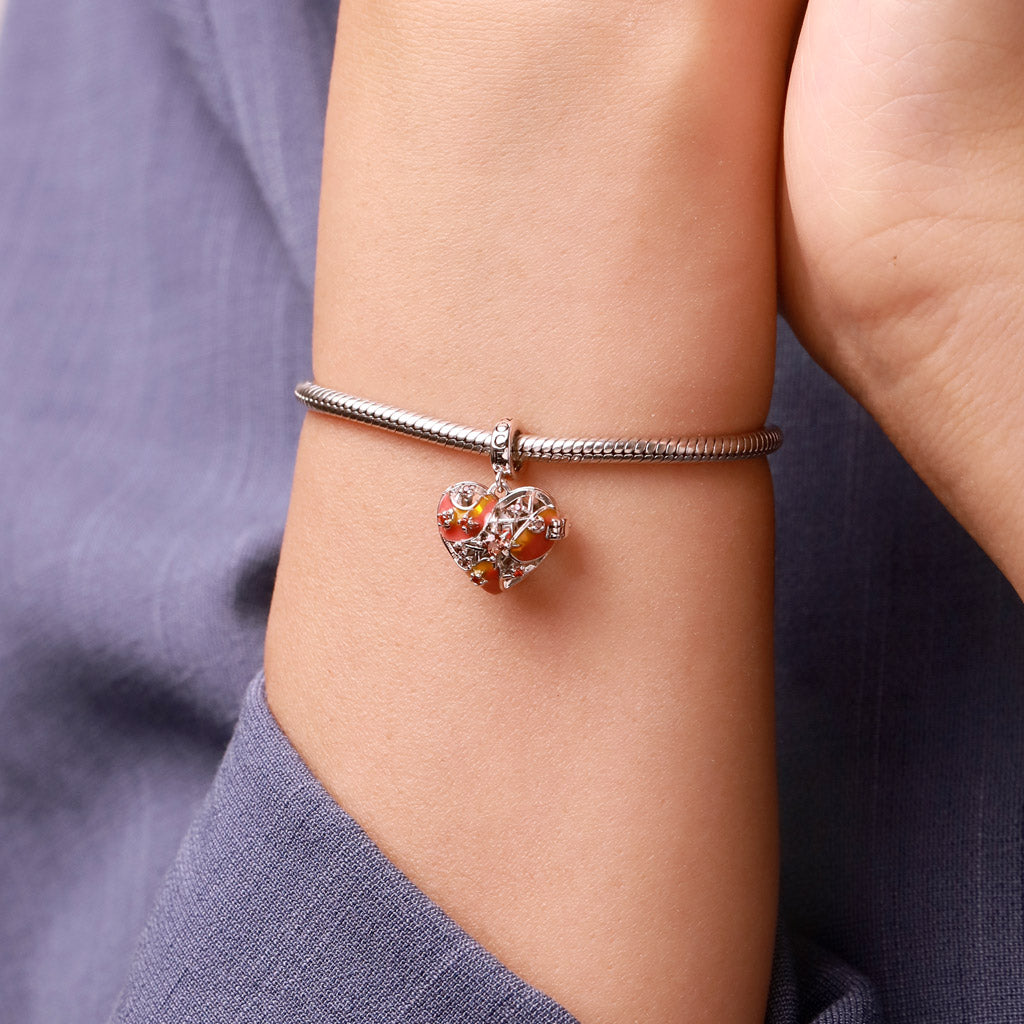 Gnoce Heart Solar System Wireless LED Glow Mars Pendant Dangle Charm_8