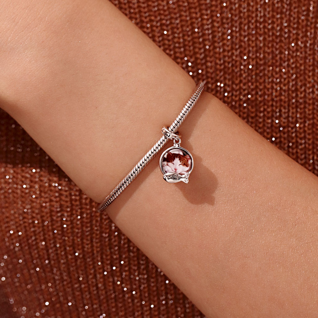 Gnoce Engravable Fish Cat Lover Photo Pendant Dangle Charm_5