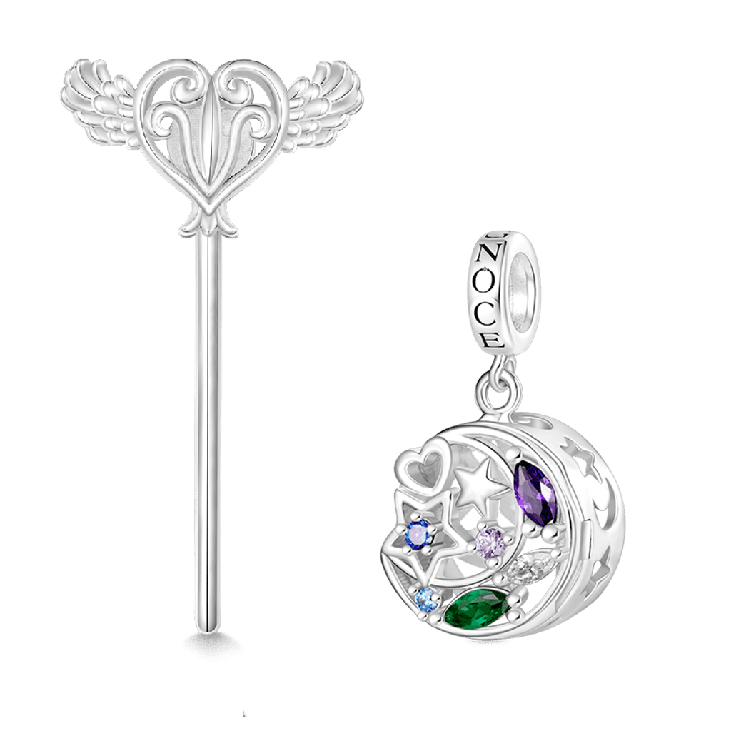 Gnoce Wireless LED Glow Star Moon Pendant Dangle Charm_2