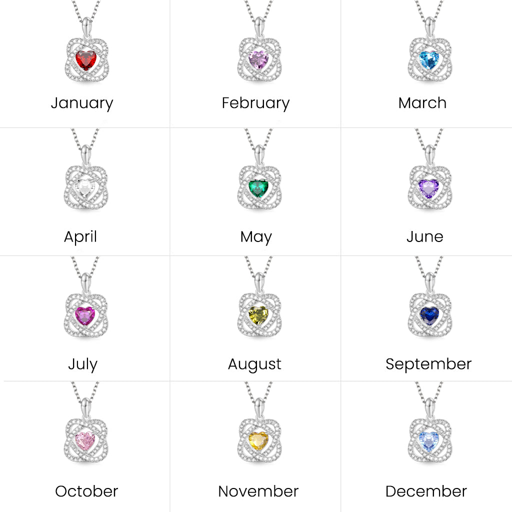 Gnoce Celtic Heart Birthstone Pendant Necklace_6