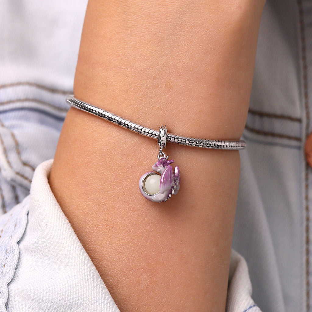 Gnoce Fantasy Forest Purple Dragon Glow-in-the-Dark Pendant Dangle Charm_7