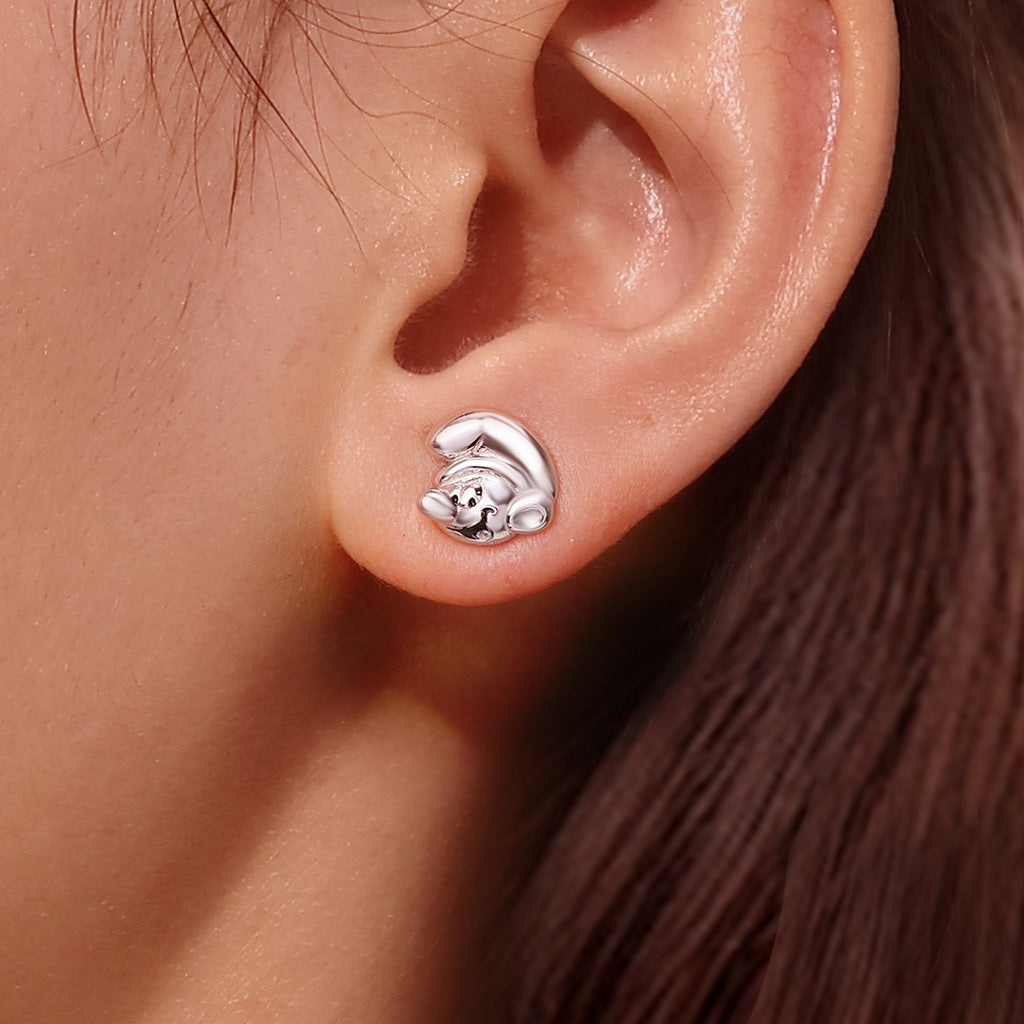 Gnoce Smurf Mushroom House Asymmetric Stud Earrings_6