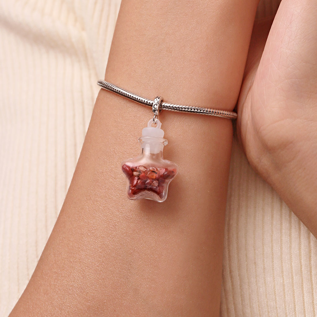 Gnoce Red Crystal Glass Bottle Pendant Dangle Charm_6