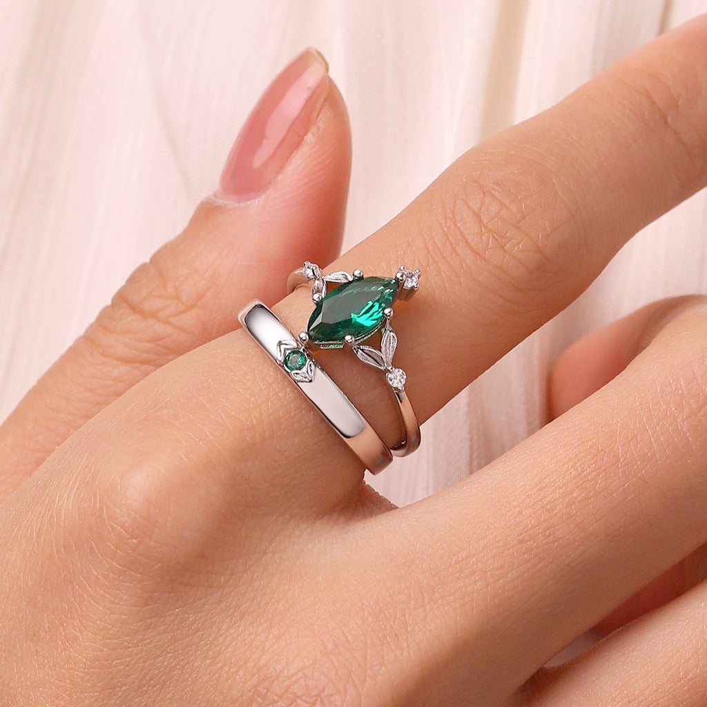 Gnoce Paraíba Tourmaline Wedding Couple Rings_8