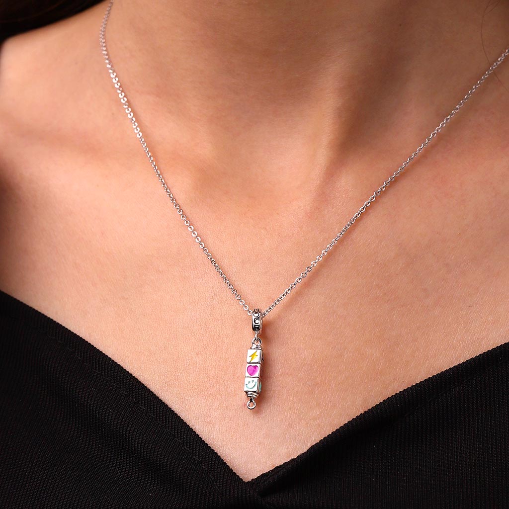 Gnoce Personalized 3-Block Rotating Digital Pendant Dangle Charm_7