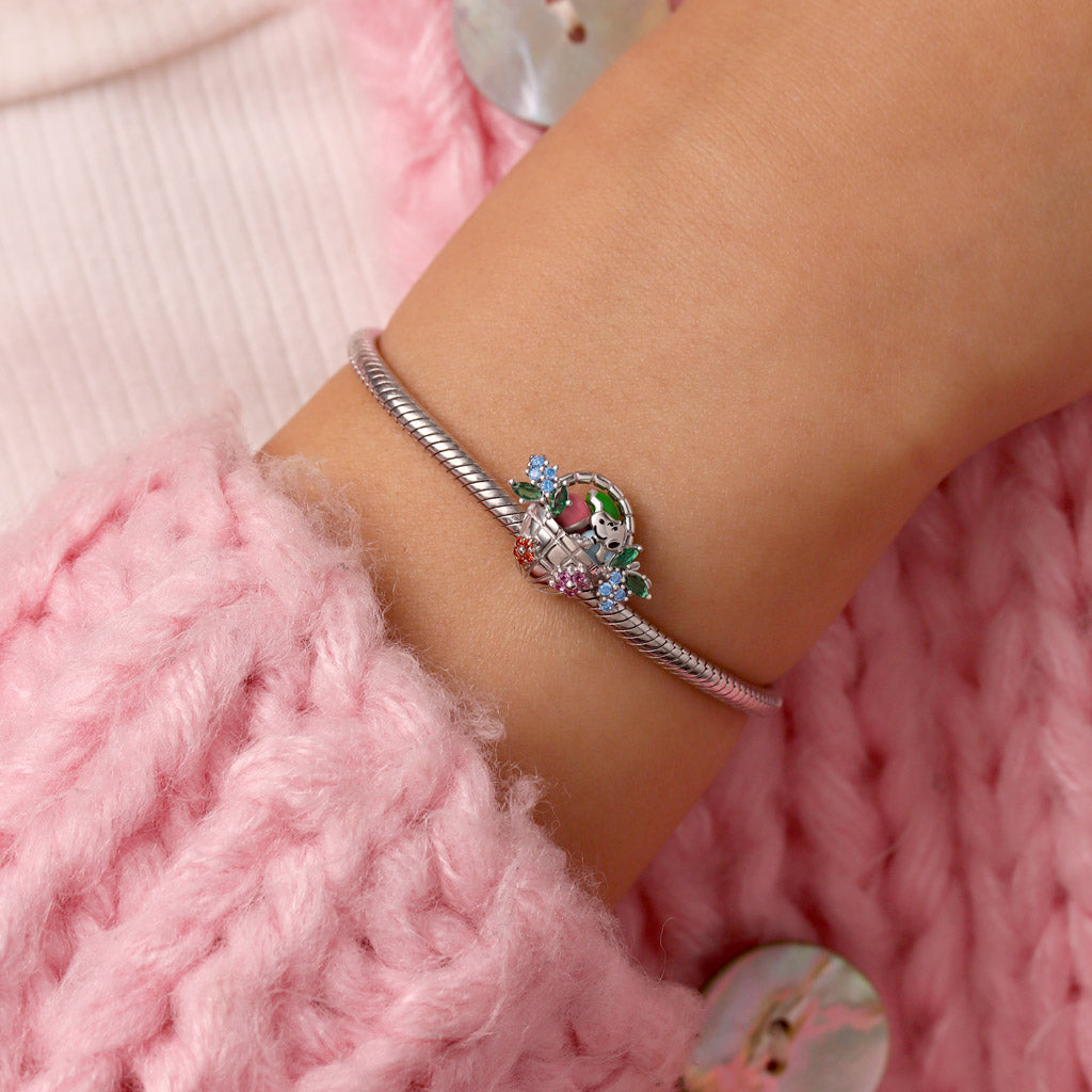 Gnoce Peanuts Snoopy Easter Eggs Basket Charm_6