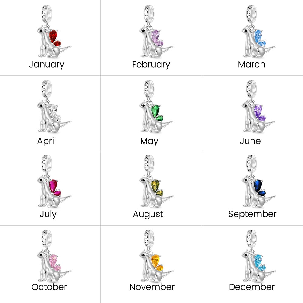 Gnoce Little Flying Dragon Birthstone Pendant Dangle Charm_6