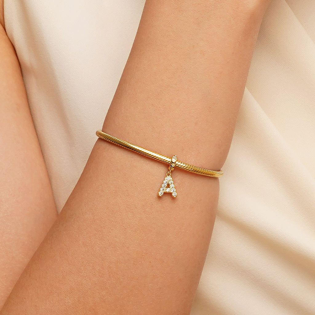 Gnoce 18k Gold Plated Engravable Initial Birthstone Gift Pendant Dangle Charm_5