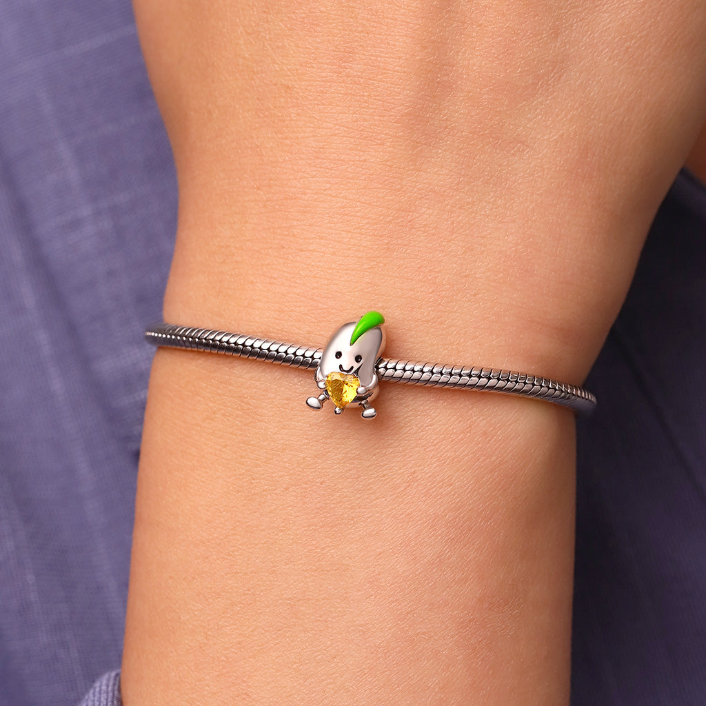 Gnoce Cute Bean Embraces Birthstone Heart Charm_7
