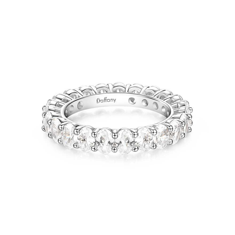 White Topaz Oval-cut Eternity Band Ring_1
