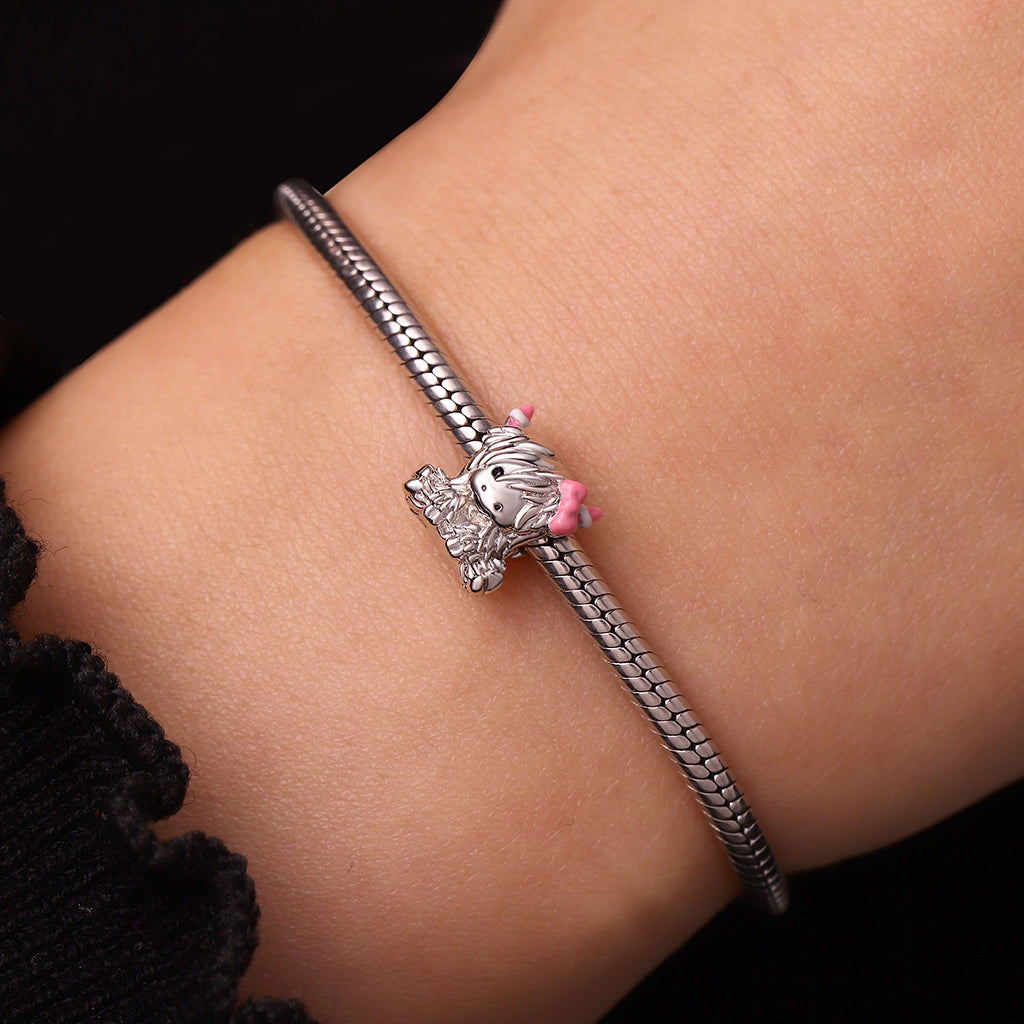 Gnoce Pink Bow Highland Cow Charm_5
