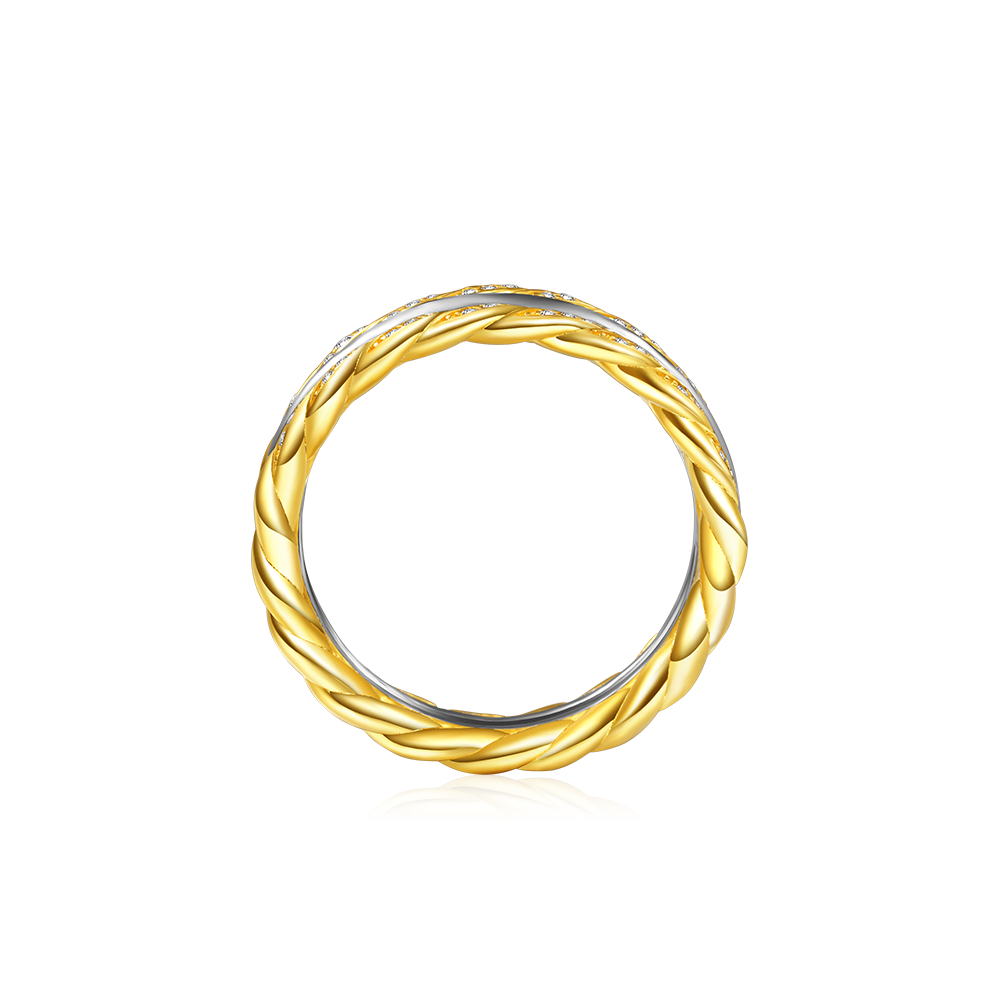 Gnoce Two-tone Twisted Rope Wedding Band Ring_3